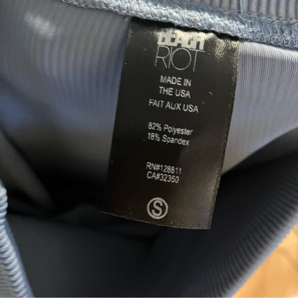 Beach Riot Ayla High Rise Ribbed Leggings in Blue - Picture 9 of 9